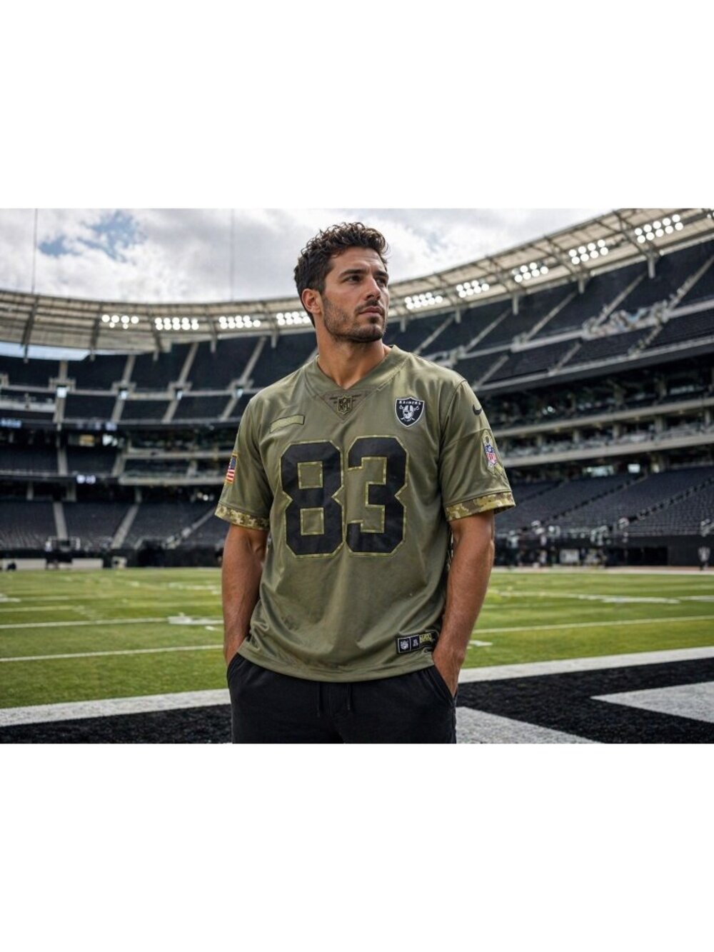 Las Vegas Raiders Waller 83 Salute To Service Nike NFL Jersey Military Green XL